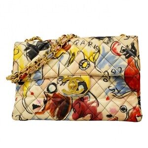 Chanel Shoulder Bag, Large Matelassé, Double Chain, Patent Leather, Multicolo...